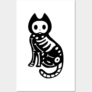 Skeleton cat Posters and Art